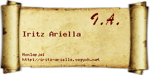 Iritz Ariella névjegykártya